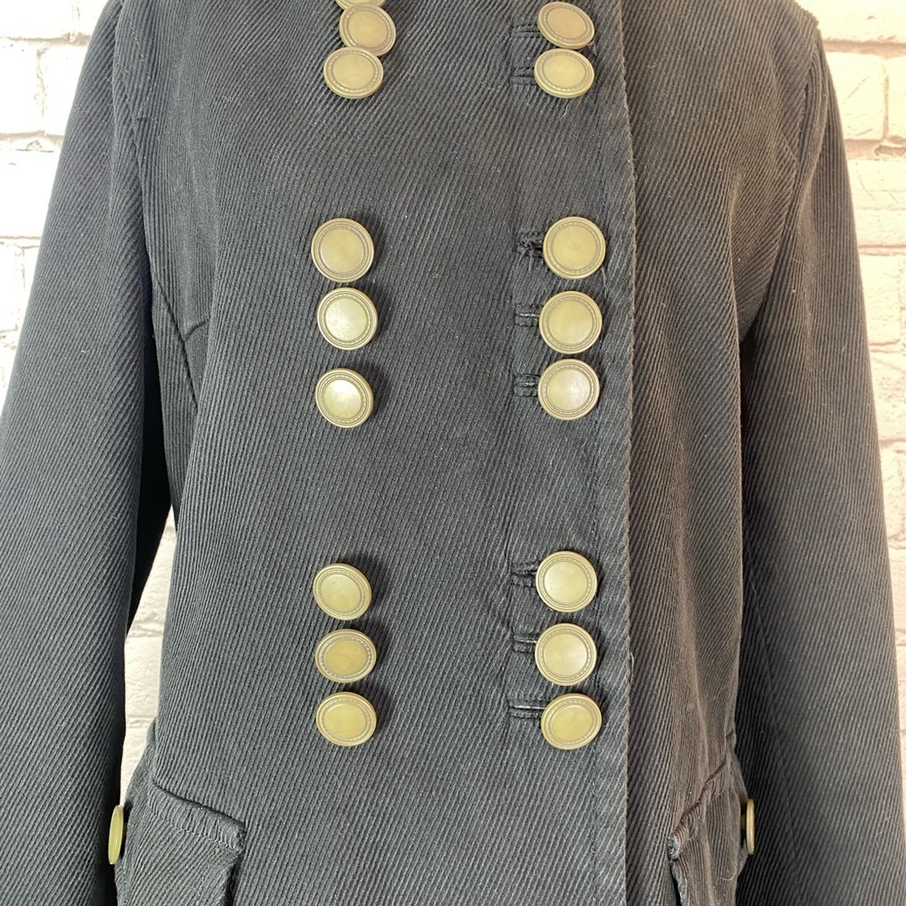 Marc Jacobs size Large Black Corduroy Coat Vintage Double Breasted Military EUC - Picture 3 of 13